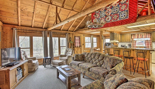Rustic River View Cabin w/Fire Pit, Games & Grill