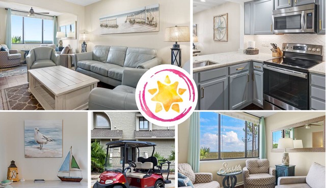 "Salty Sun" - Golf Cart (included), Tennis, Pools, Golf, Beach. it's all here!