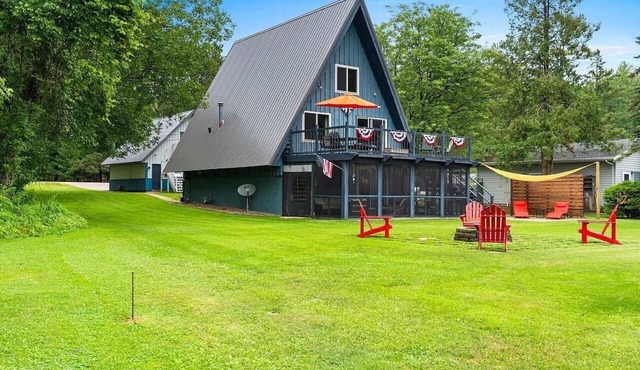 Waterside A-Frame Retreat on Shawano Lake Channel. in Shawano