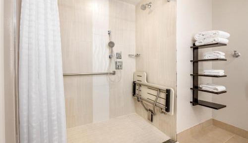King Studio with Roll-In Shower - Hearing Accessible